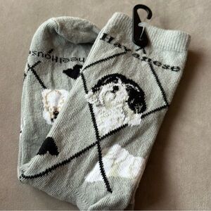 Women’s Wheelhouse Designs Gray Havanese Dog Pattern Crew Socks New